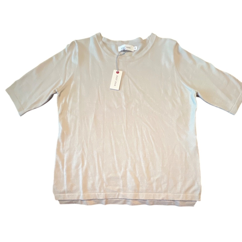 MerSea Light Short‎ Sleeve Sweater M Vis/Nylon Beige